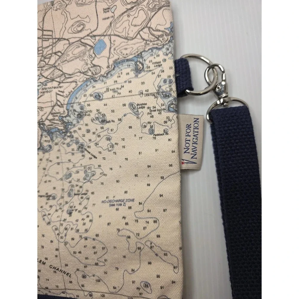Not For Navigation Crossbody Bag‎ Medium Blue Manchester Bay Excellent Map Print